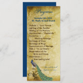 25 4x9 Huwelijksprogramma Peacock Veren Programma (Voorkant / Achterkant)