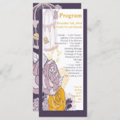 25 4x9 Huwelijksprogramma pruimenmosterd Roos Programma (Voorkant / Achterkant)