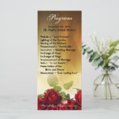 25 4x9 huwelijksprogramma Red Rose Bouquet Bridal Programma (Staand voorkant)