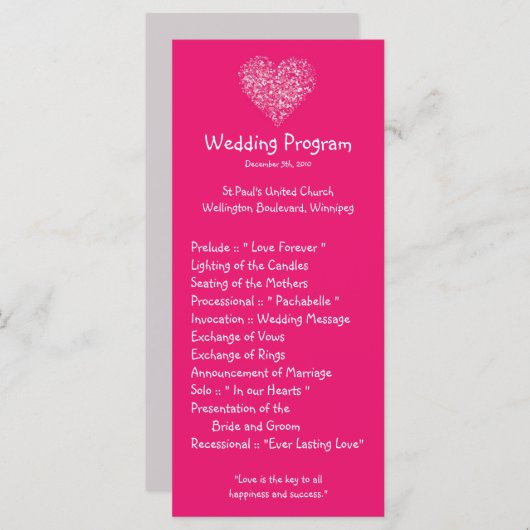 25 4x9 Huwelijksprogramma Roze Bloembladeren Bloem Programma (Voorkant / Achterkant)