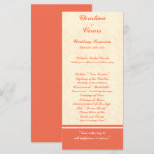 25 4x9 huwelijksprogramma roze/perzik formele rol programma (Voorkant / Achterkant)