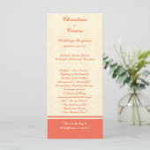 25 4x9 huwelijksprogramma roze/perzik formele rol programma (Staand voorkant)
