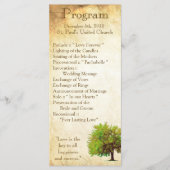 25 4x9 Huwelijksprogramma Spring Tree Aged Paper V Programma (Voorkant)