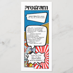 25 4x9 Huwelijksprogramma Stripboek Pop Art Programma