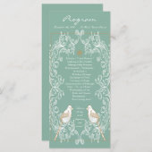 25 4x9 Huwelijksprogramma  Tortelduifjes Aqua Tea Programma (Voorkant / Achterkant)