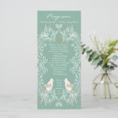 25 4x9 Huwelijksprogramma  Tortelduifjes Aqua Tea Programma (Staand voorkant)