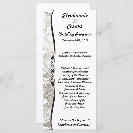 25 4x9 Huwelijksprogramma Zilveren Kerst Vervagen Programma (Voorkant / Achterkant)