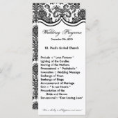 25 4x9 Huwelijksprogramma Zwart Wit Damask Lace Pr Programma (Voorkant / Achterkant)