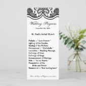 25 4x9 Huwelijksprogramma Zwart Wit Damask Lace Pr Programma (Staand voorkant)