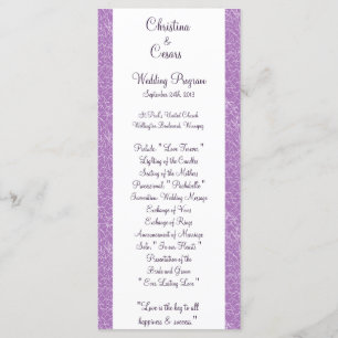 25 4x9 Programme de mariage Aiguille Swing Violet