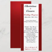 25 4x9 Programme de mariage Arbre blanc Rouge Band (Devant / Derrière)