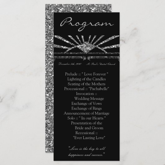 25 4x9 Programme de mariage Art Déco Roaring 20s G (Devant / Derrière)