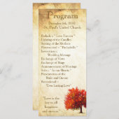 25 4x9 Programme de mariage Automne Arbre Papier v (Devant / Derrière)