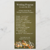 25 4x9 Programme de mariage Automne Brown Double V (Devant)
