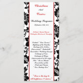 25 4x9 Programme de mariage Black Flourish Red Str (Devant)