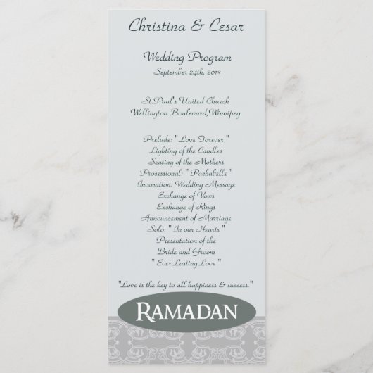 25 4x9 Programme de mariage bleu doux Ramadan isla (Devant)