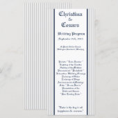 25 4x9 Programme de mariage Blue Seahorse stripes (Devant / Derrière)