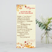 25 4x9 Programme de mariage Breeze Automne Feuille (Debout devant)
