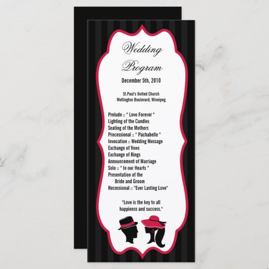 25 4x9 Programme de mariage Casquettes formels Élé (Devant / Derrière)