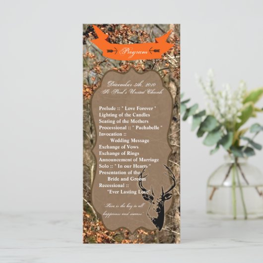 25 4x9 Programme de mariage Chasse aux cerfs Buck (Debout devant)