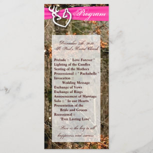 25 4x9 Programme de mariage Chasse Deer Doe Buck C