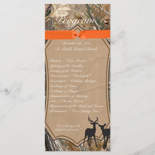 25 4x9 Programme de mariage Chasseurs Camo Camofla (Devant)