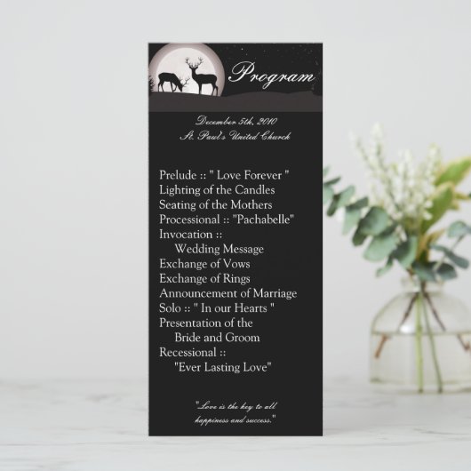 25 4x9 Programme de mariage Chasseurs Lune Deer Bu (Debout devant)