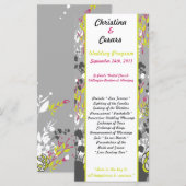 25 4x9 Programme de mariage Chaux Vert/Rose Chaud (Devant / Derrière)