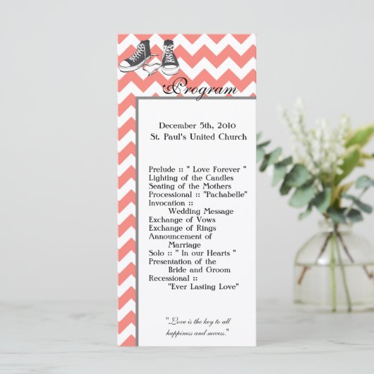 25 4x9 Programme de mariage Chevron Stripe Zig Zag (Debout devant)