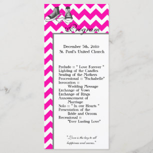 25 4x9 Programme de mariage Chevron Stripe Zig Zag