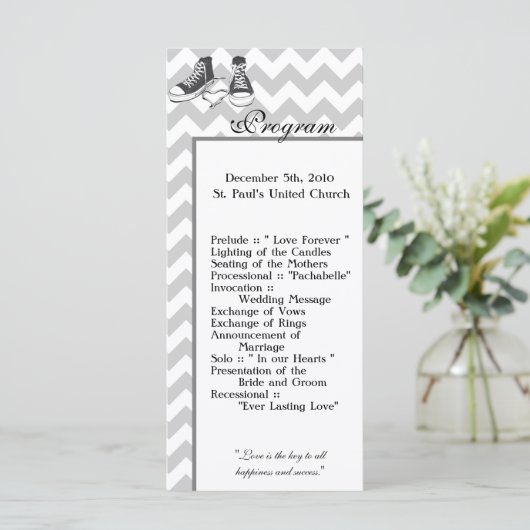 25 4x9 Programme de mariage Chevron Stripe Zig Zag (Debout devant)
