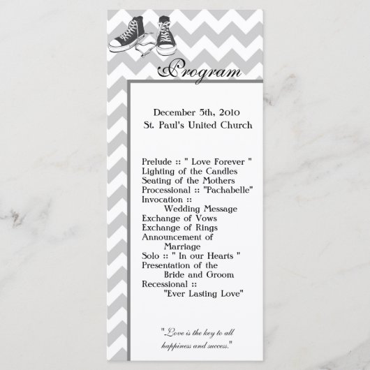 25 4x9 Programme de mariage Chevron Stripe Zig Zag (Devant)