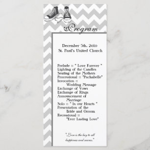 25 4x9 Programme de mariage Chevron Stripe Zig Zag