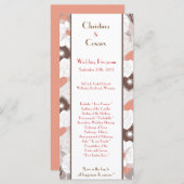 25 4x9 Programme de mariage Coral rose Brown flora (Devant / Derrière)