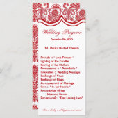 25 4x9 Programme de mariage Crimes rouges Lace de (Devant / Derrière)