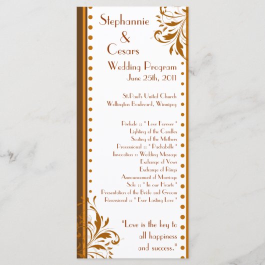 25 4x9 Programme de mariage Damas Automne (Devant)