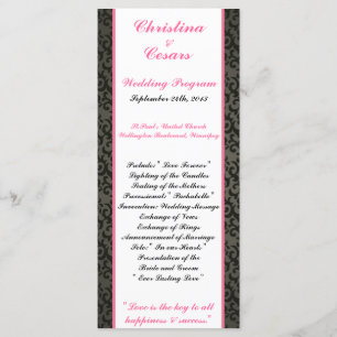 25 4x9 Programme de mariage Damas/rayures Couronne