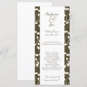 25 4x9 Programme de mariage Feuilles de Ginkgo bla (Devant / Derrière)