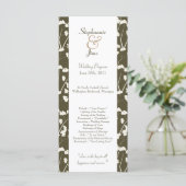 25 4x9 Programme de mariage Feuilles de Ginkgo bla (Debout devant)