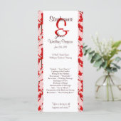25 4x9 Programme de mariage Fleur de cerisier roug (Debout devant)