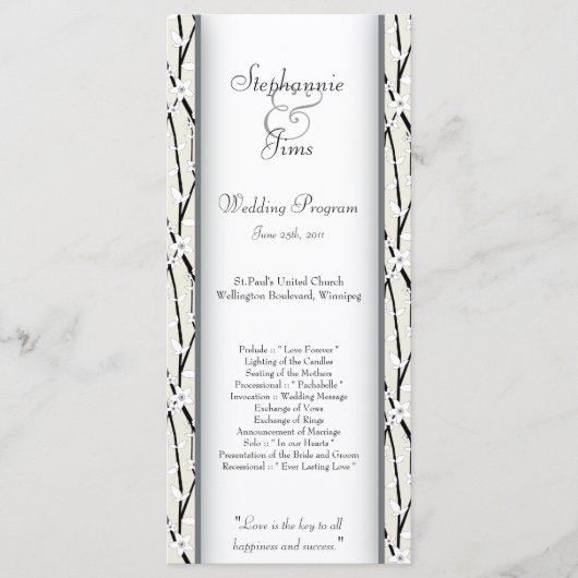 25 4x9 Programme de mariage Fleur d'hiver (Devant)