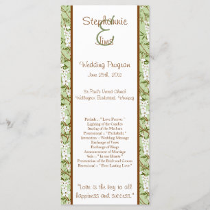25 4x9 Programme de mariage Fleurs de bois de chie