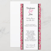 25 4x9 Programme de mariage Fleurs sauvages roses (Devant / Derrière)