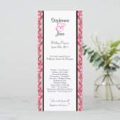 25 4x9 Programme de mariage Fleurs sauvages roses (Debout devant)