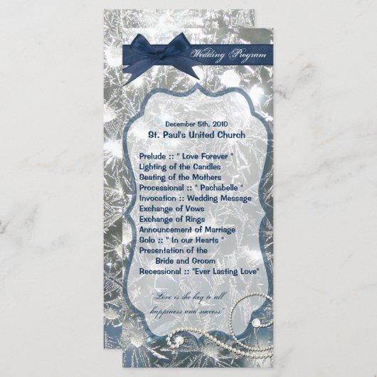25 4x9 Programme de mariage Glace brisée hiver (Devant / Derrière)