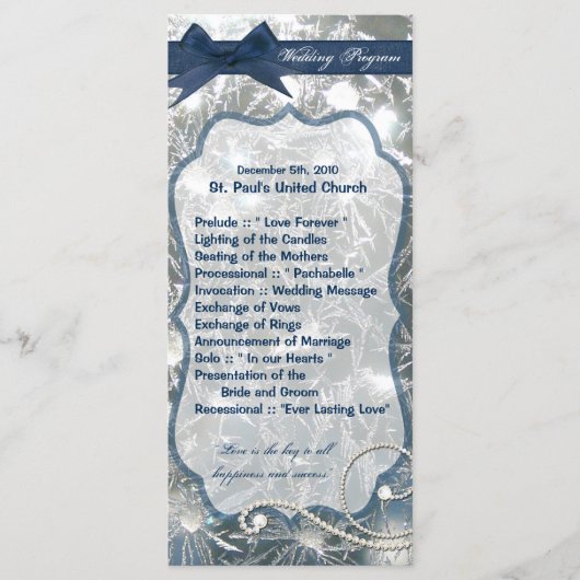 25 4x9 Programme de mariage Glace brisée hiver (Devant)
