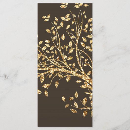 25 4x9 Programme de mariage Gold Foil Arbre Feuill (Dos)