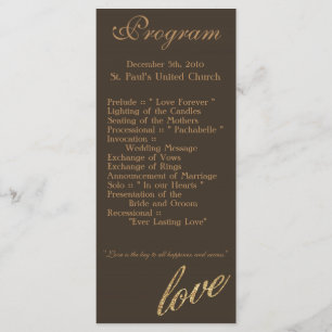 25 4x9 Programme de mariage Gold Foil Parties scin