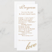 25 4x9 Programme de mariage Gold Foil Parties scin (Devant / Derrière)