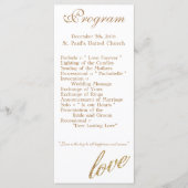 25 4x9 Programme de mariage Gold Foil Parties scin (Devant)